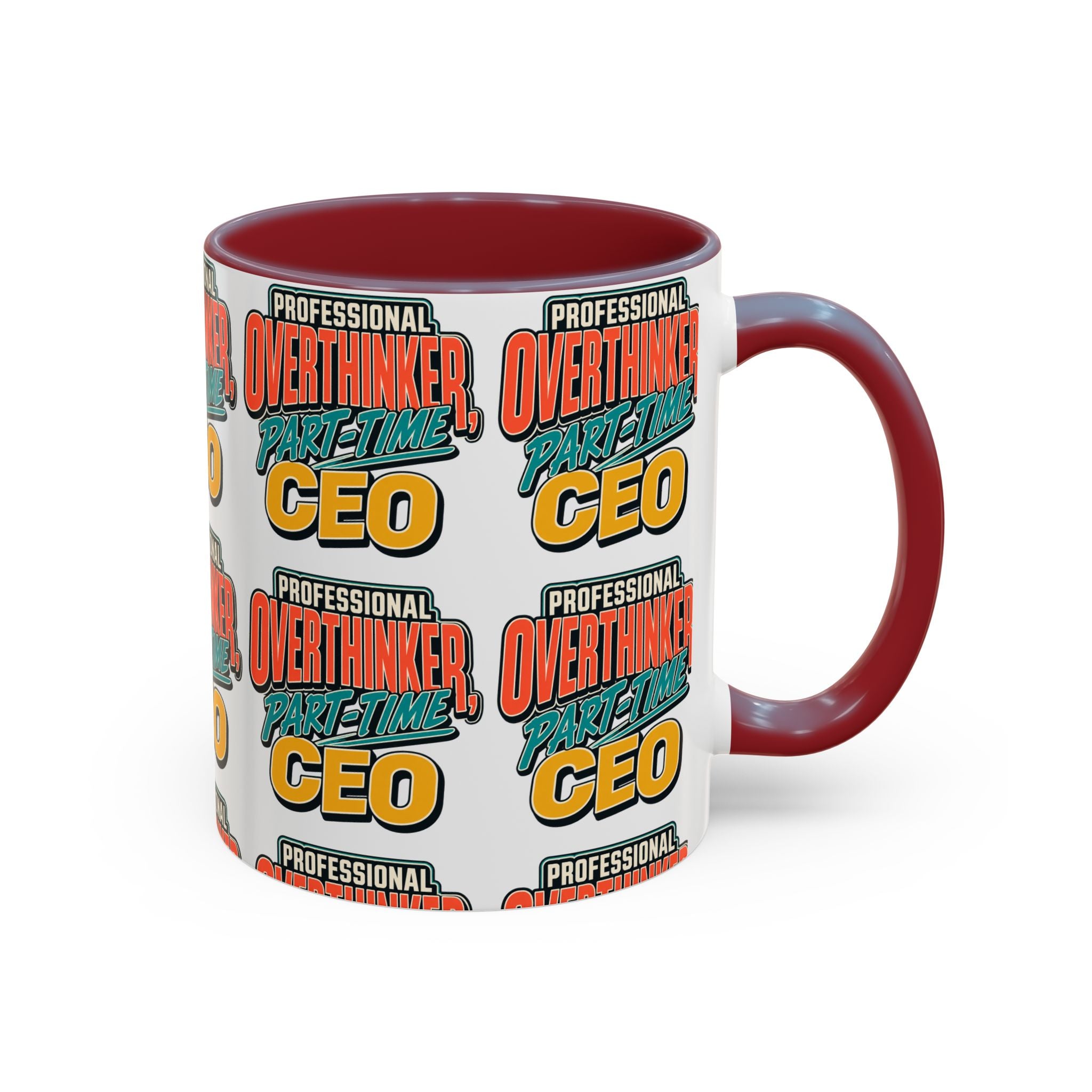 Professional Overthinker Part-Time CEO Mug | Funny Small Business Owner Coffee Cup | Entrepreneur and Side-Hustle Gift