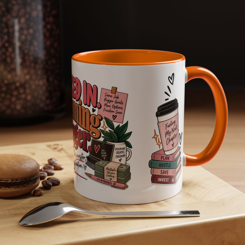 Clocked In, Dreaming Bigger Ceramic Mug — Side Hustle & Entrepreneur Coffee Cup