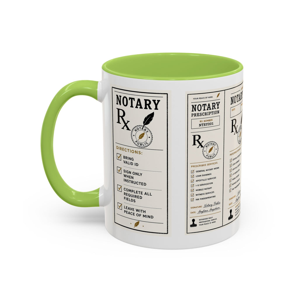 Notary Prescription | Accent Coffee Mug (11oz & 15oz)