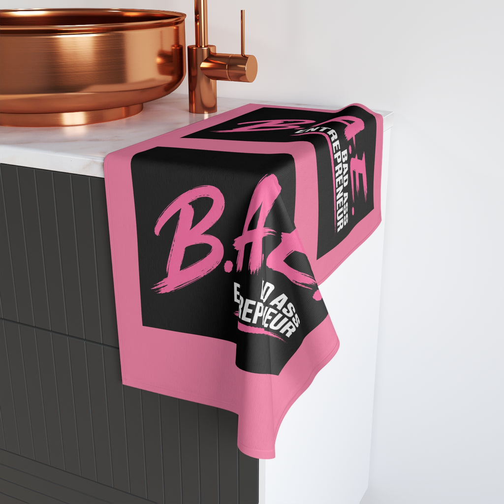 B.A.E. Bad Ass Entrepreneur Hand Towel | Bold Pink Business Owner Gift