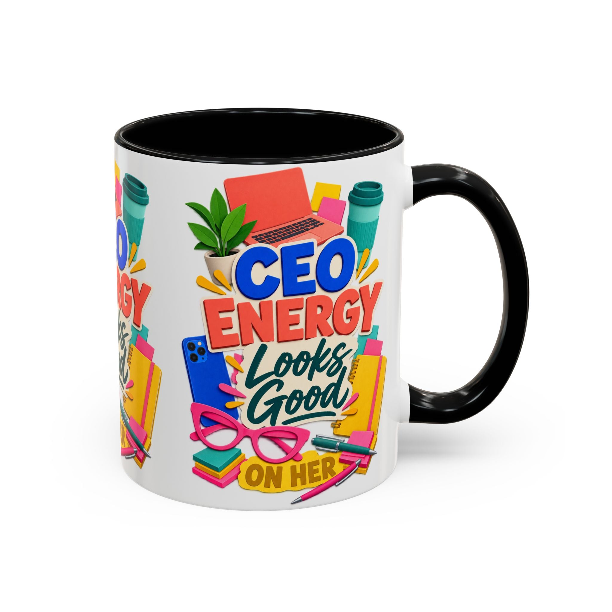 CEO Energy Looks Good on Her Mug | Women in Business Coffee Cup | Female Entrepreneur Gift | Boss Lady Office Mug