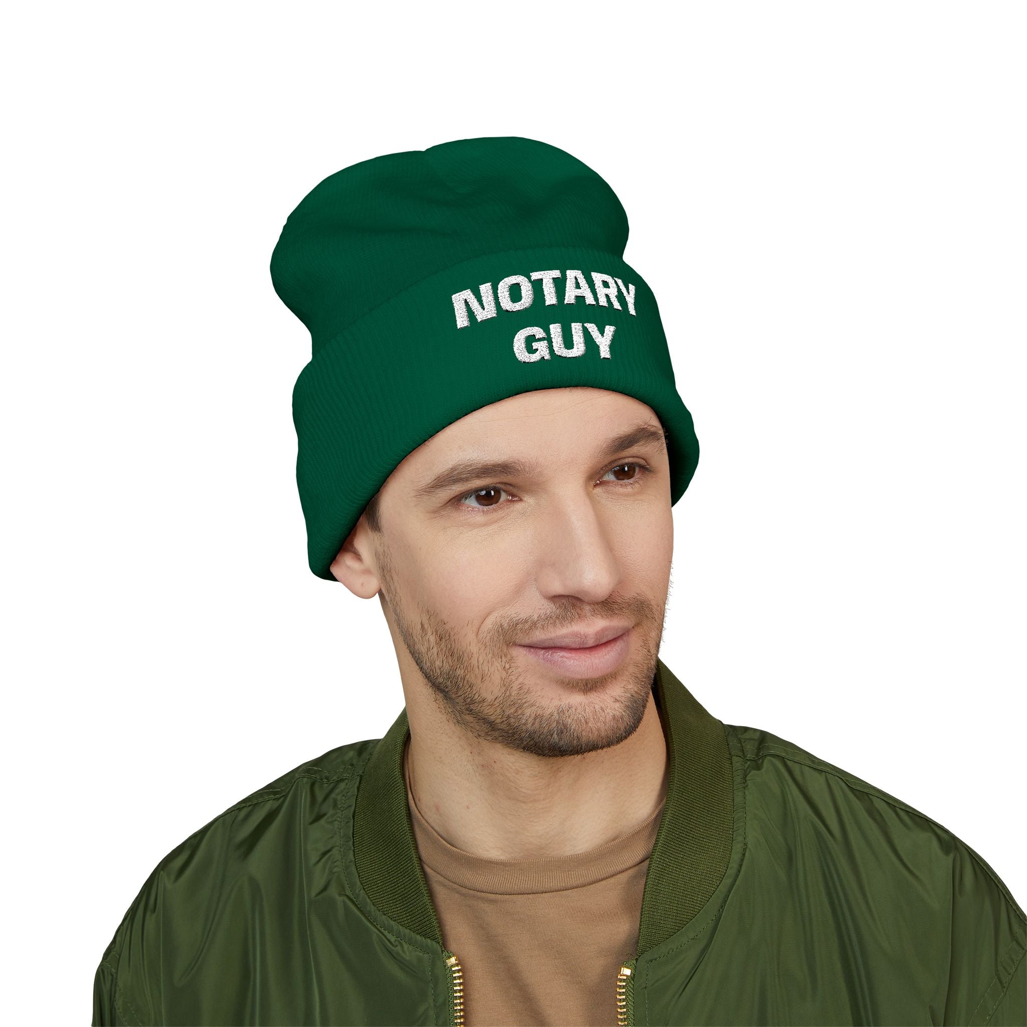 Notary Guy Embroidered Cuffed Beanie | Men's Notary Public Winter Hat
