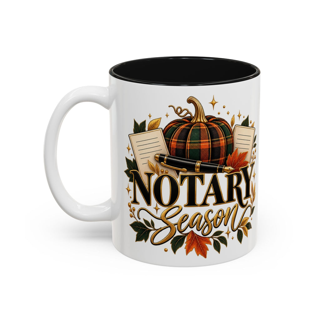Notary Season Fall Accent Mug — Autumn Notary Public Coffee Cup