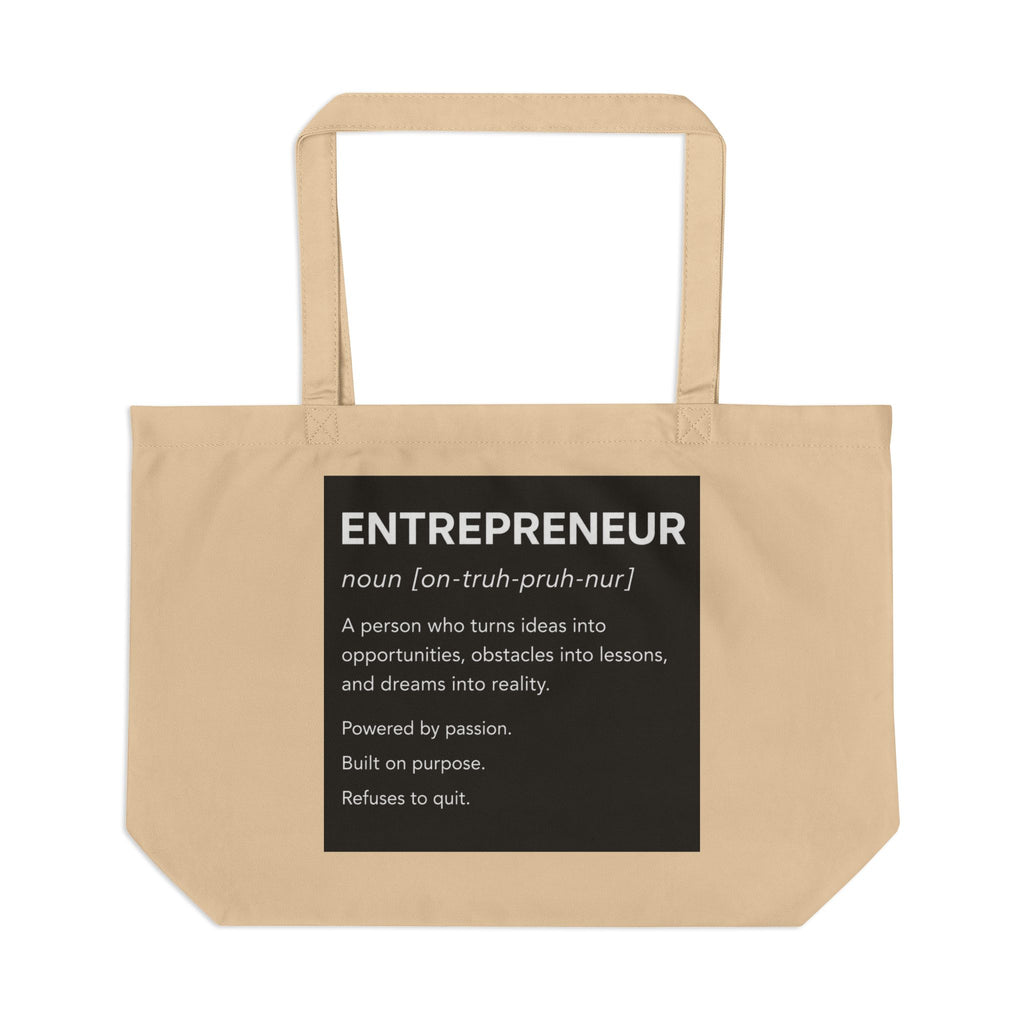 Entrepreneur Definition Organic Canvas Tote Bag 🚀🖤