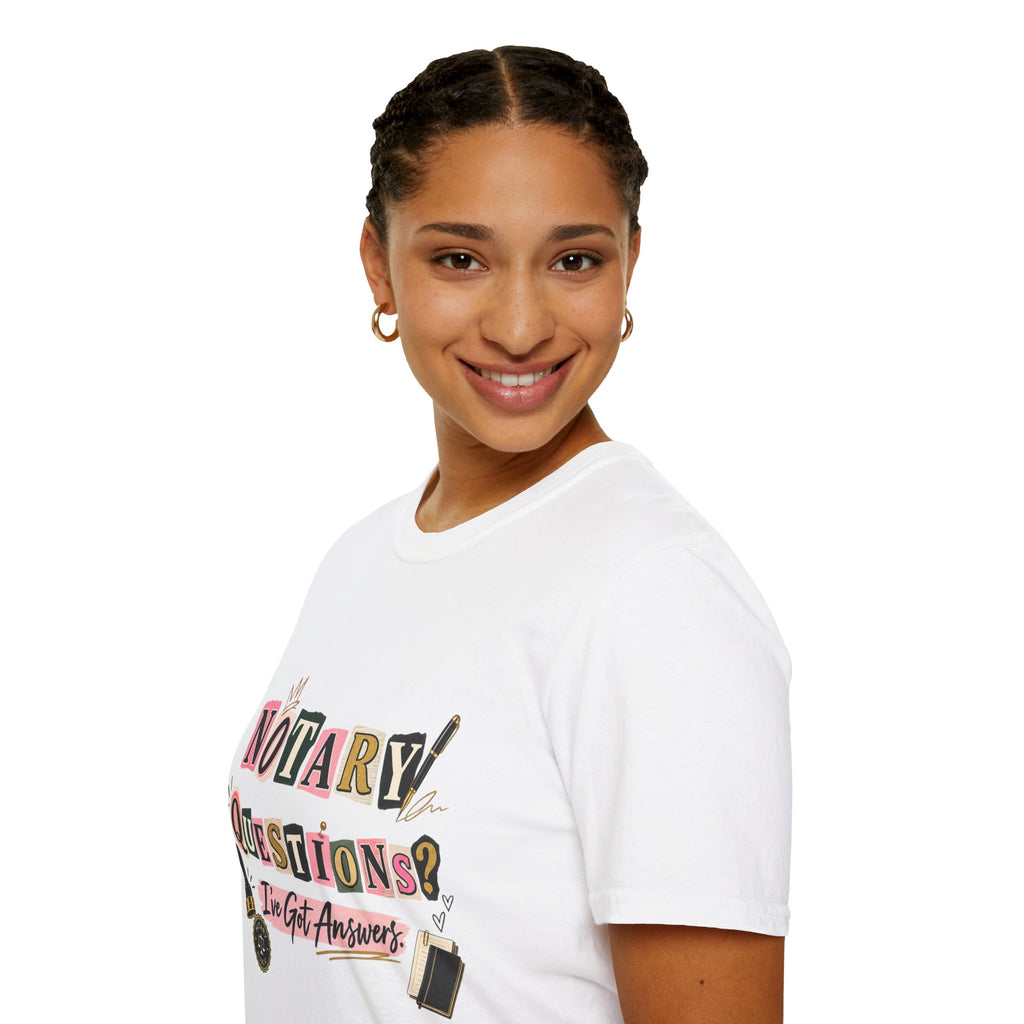 Notary Questions? I’ve Got Answers T-Shirt — Notary Public Graphic Tee