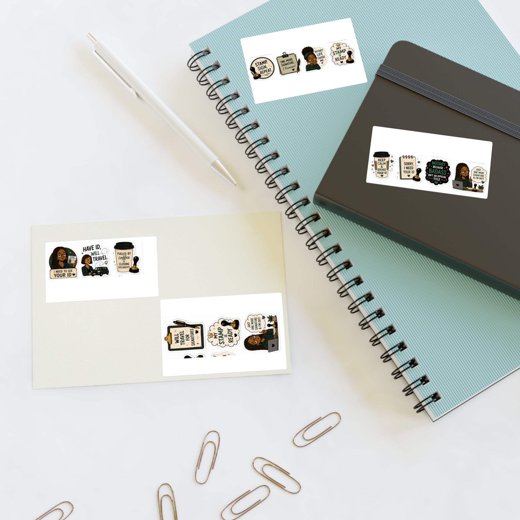 I Need to See Your ID Vinyl Sticker | Funny Notary Sticker | Notary Public Laptop Sticker | Business Owner Gift:  Sticker Sheets ✍🏽🤎