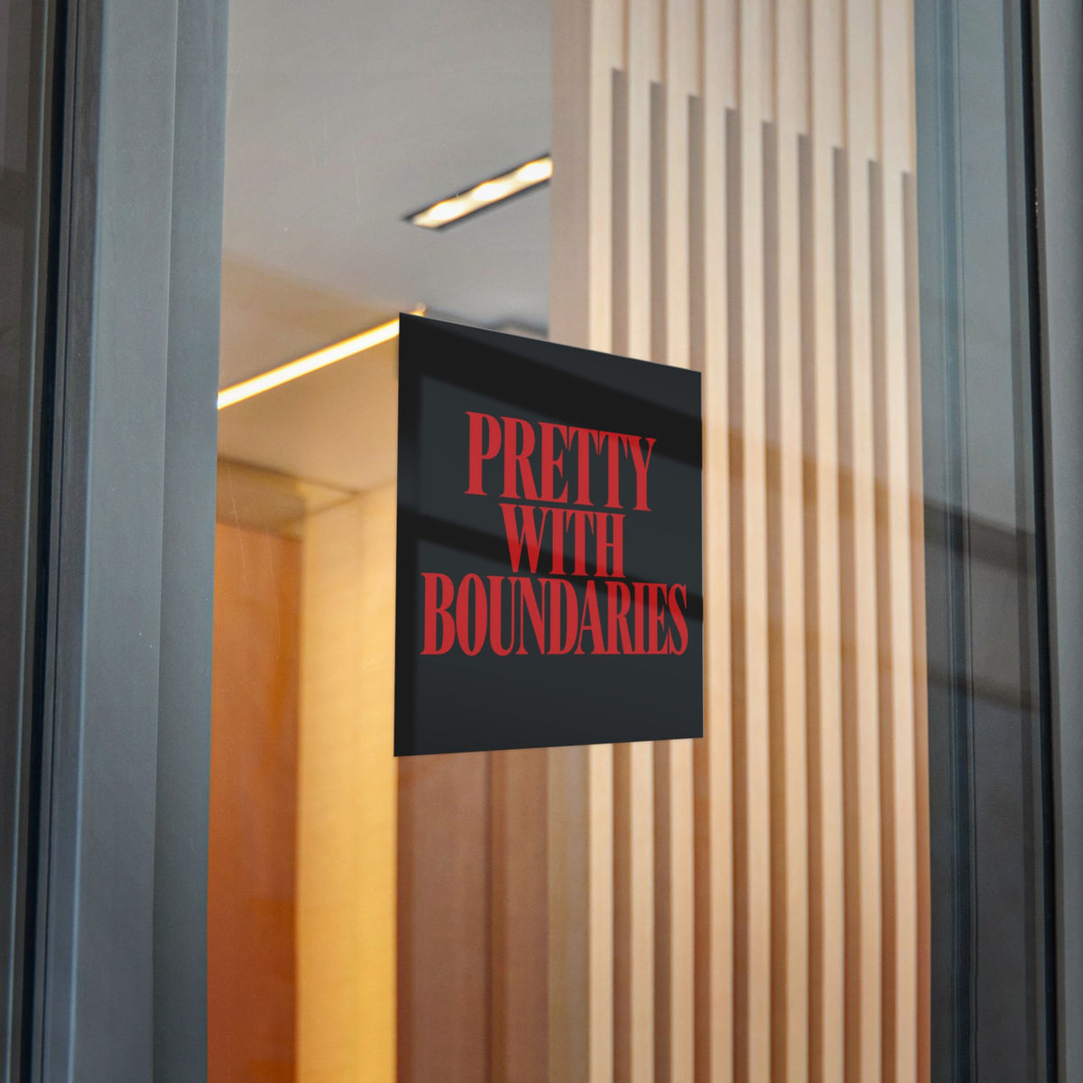 Pretty With Boundaries Sticker — Bold Self-Love & Boundary Statement Decal