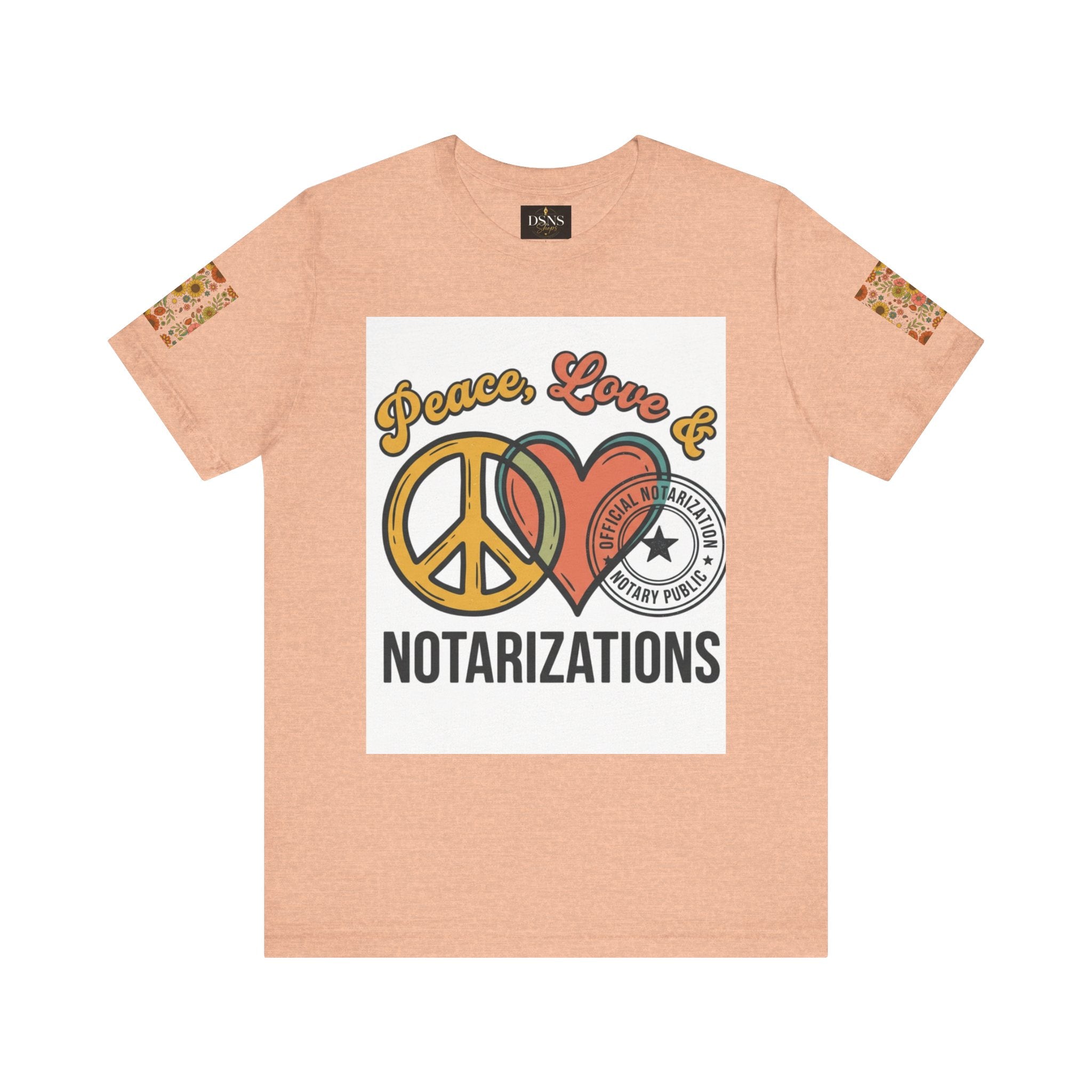 Peace, Love & Notarizations Unisex Jersey T-Shirt ☮️❤️🖋️