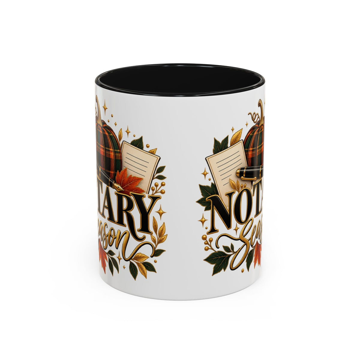 Notary Season Fall Accent Mug — Autumn Notary Public Coffee Cup