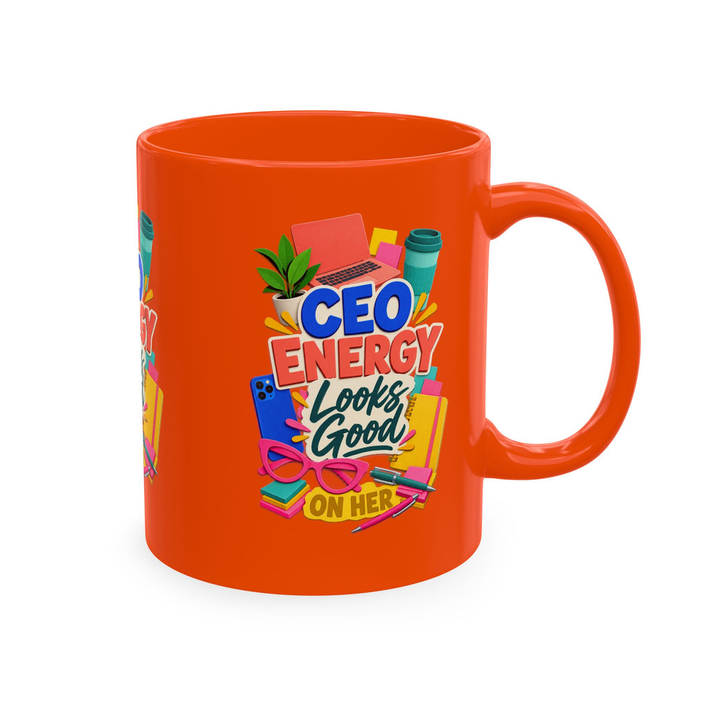 CEO Energy Looks Good on Her Mug | Women in Business Coffee Cup | Female Entrepreneur Gift | Boss Lady Office Mug