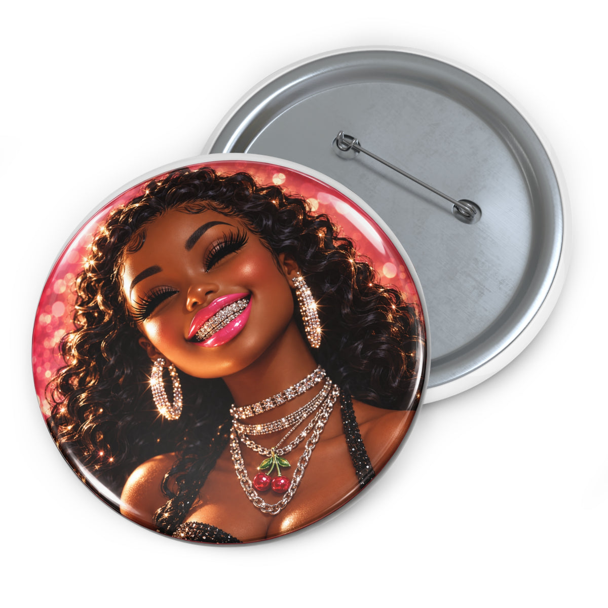 Cherry On Top Pin Button — Glam Girl Statement Accessory