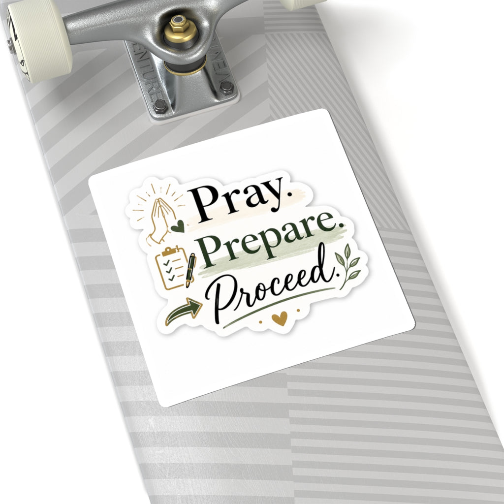 Pray. Prepare. Proceed. Vinyl Sticker  | Decal | Cute Business Owner Laptop Sticker