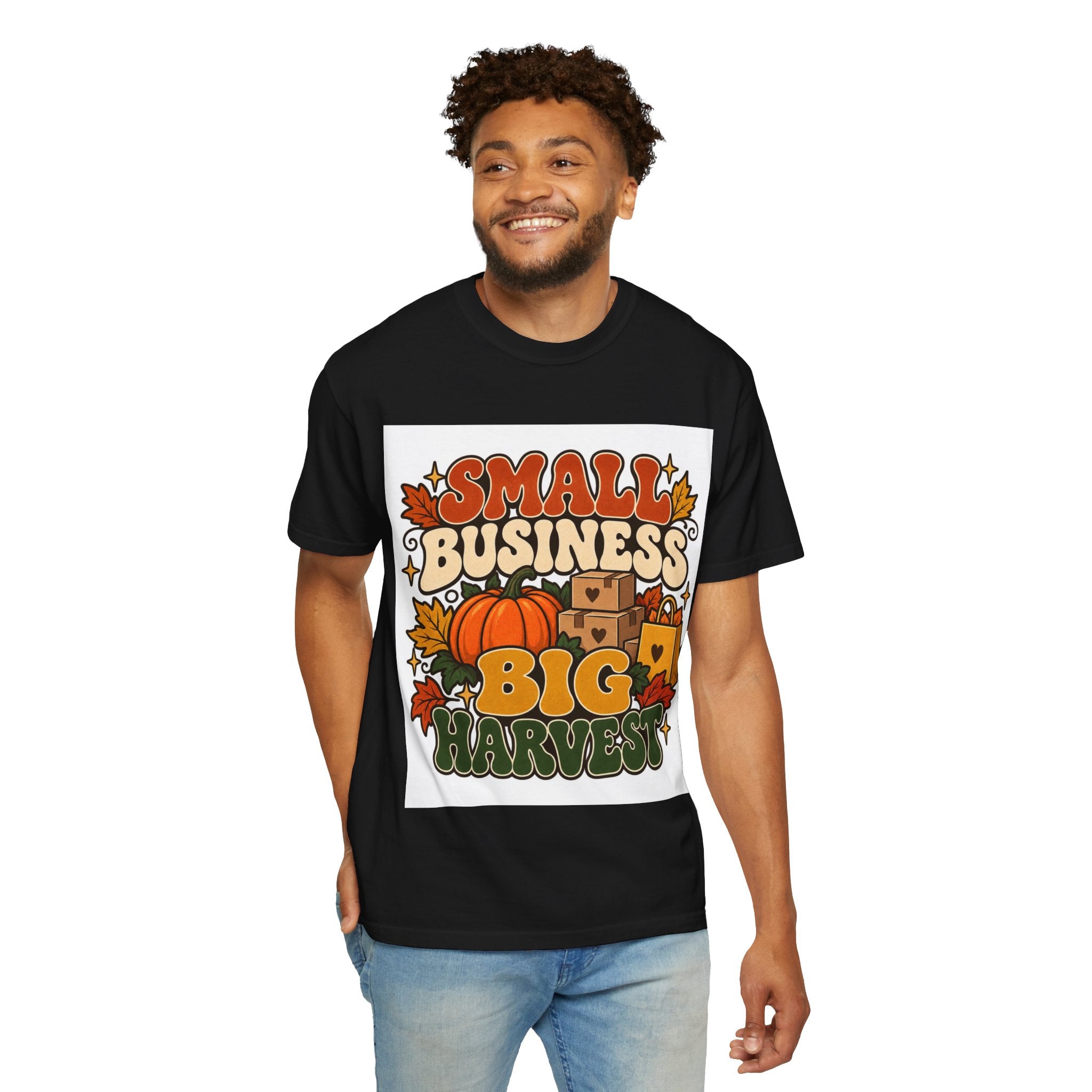 Small Business Big Harvest T-Shirt — Fall Entrepreneur Garment-Dyed Tee