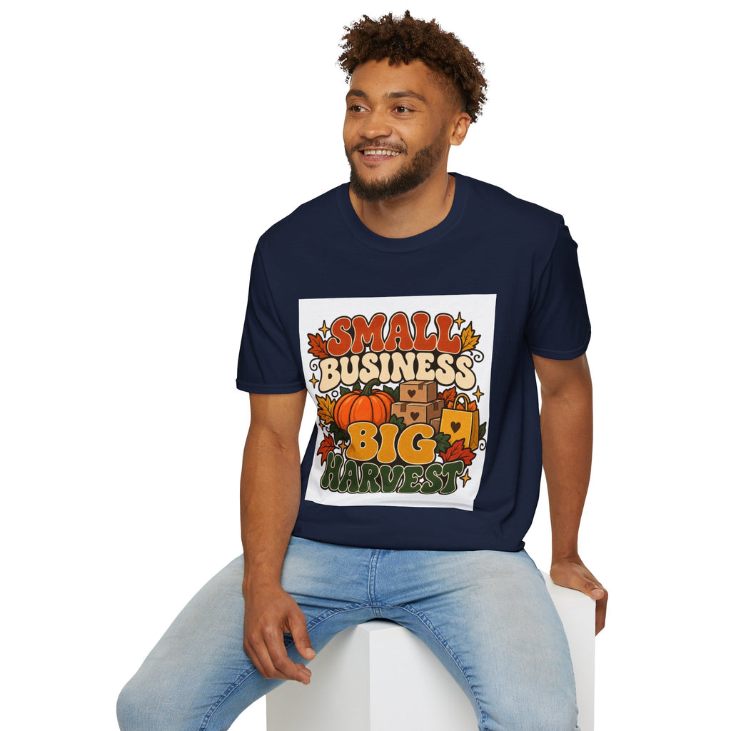 Small Business Big Harvest Graphic T-Shirt — Retro Fall Entrepreneur Tee