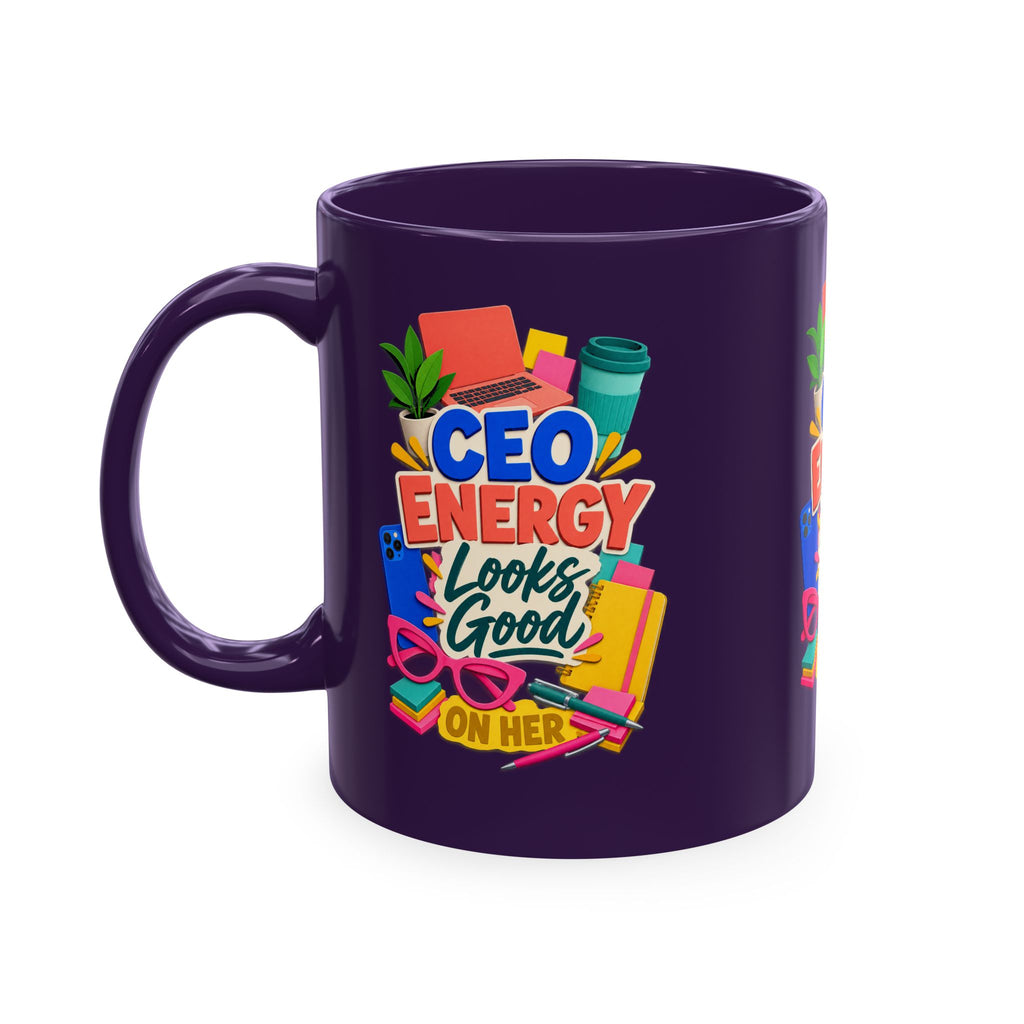CEO Energy Looks Good on Her Mug | Women in Business Coffee Cup | Female Entrepreneur Gift | Boss Lady Office Mug