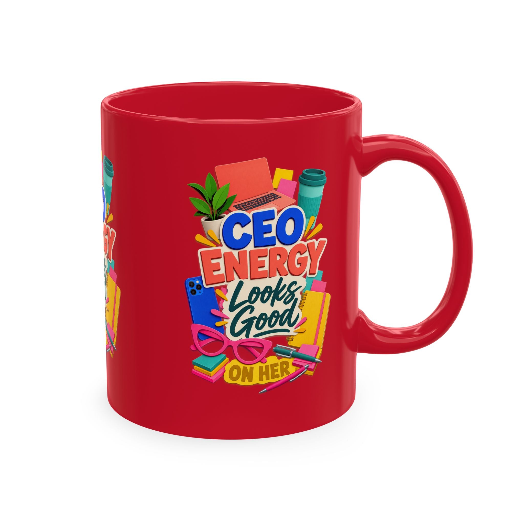 CEO Energy Looks Good on Her Mug | Women in Business Coffee Cup | Female Entrepreneur Gift | Boss Lady Office Mug