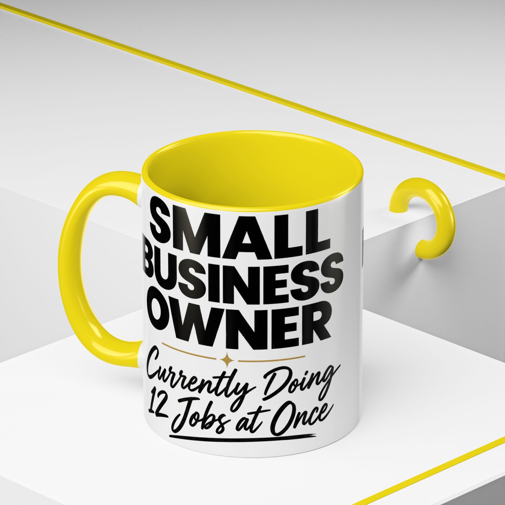 Small Business Owner Mug | “Currently Doing 12 Jobs at Once” Funny Entrepreneur Coffee Cup