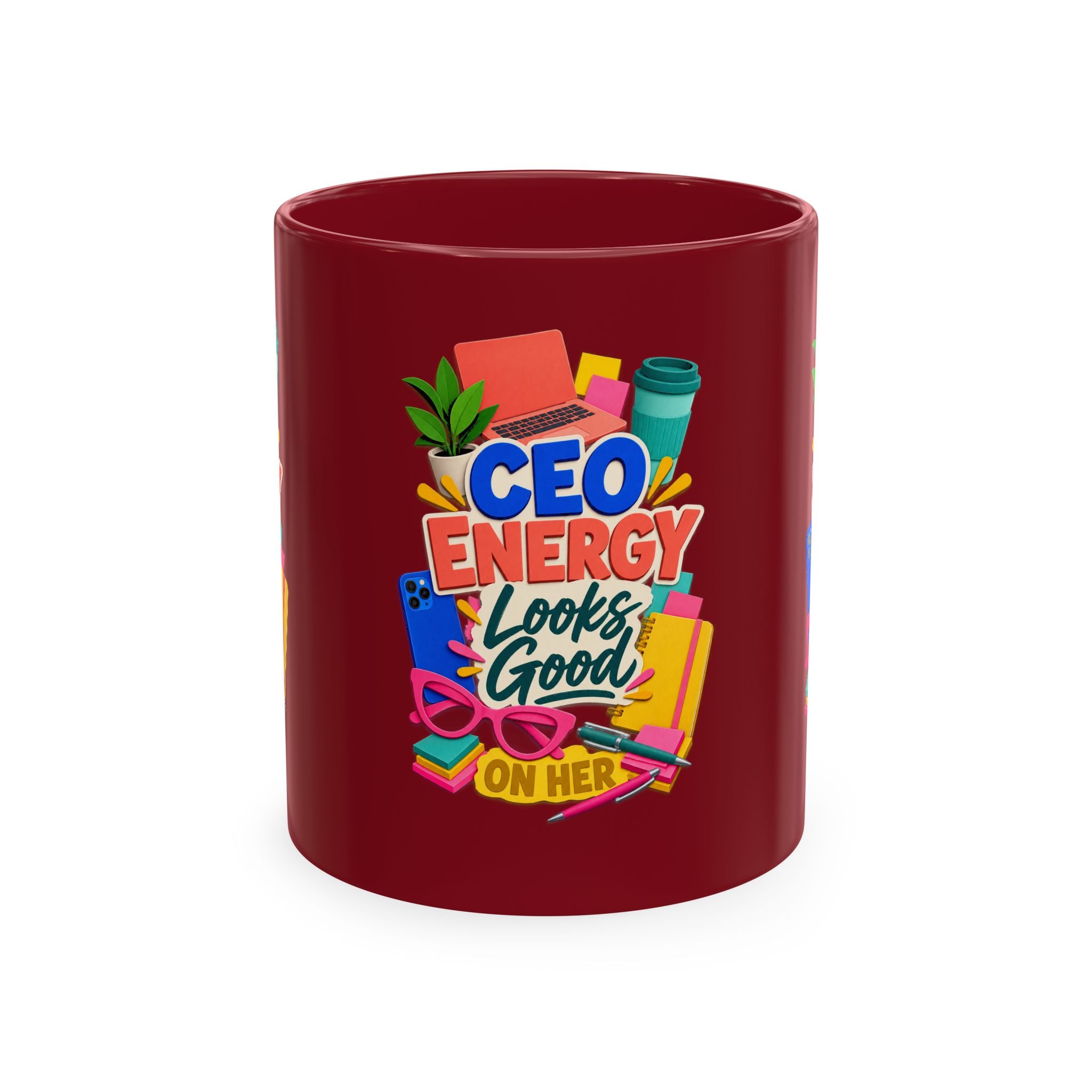 CEO Energy Looks Good on Her Mug | Women in Business Coffee Cup | Female Entrepreneur Gift | Boss Lady Office Mug