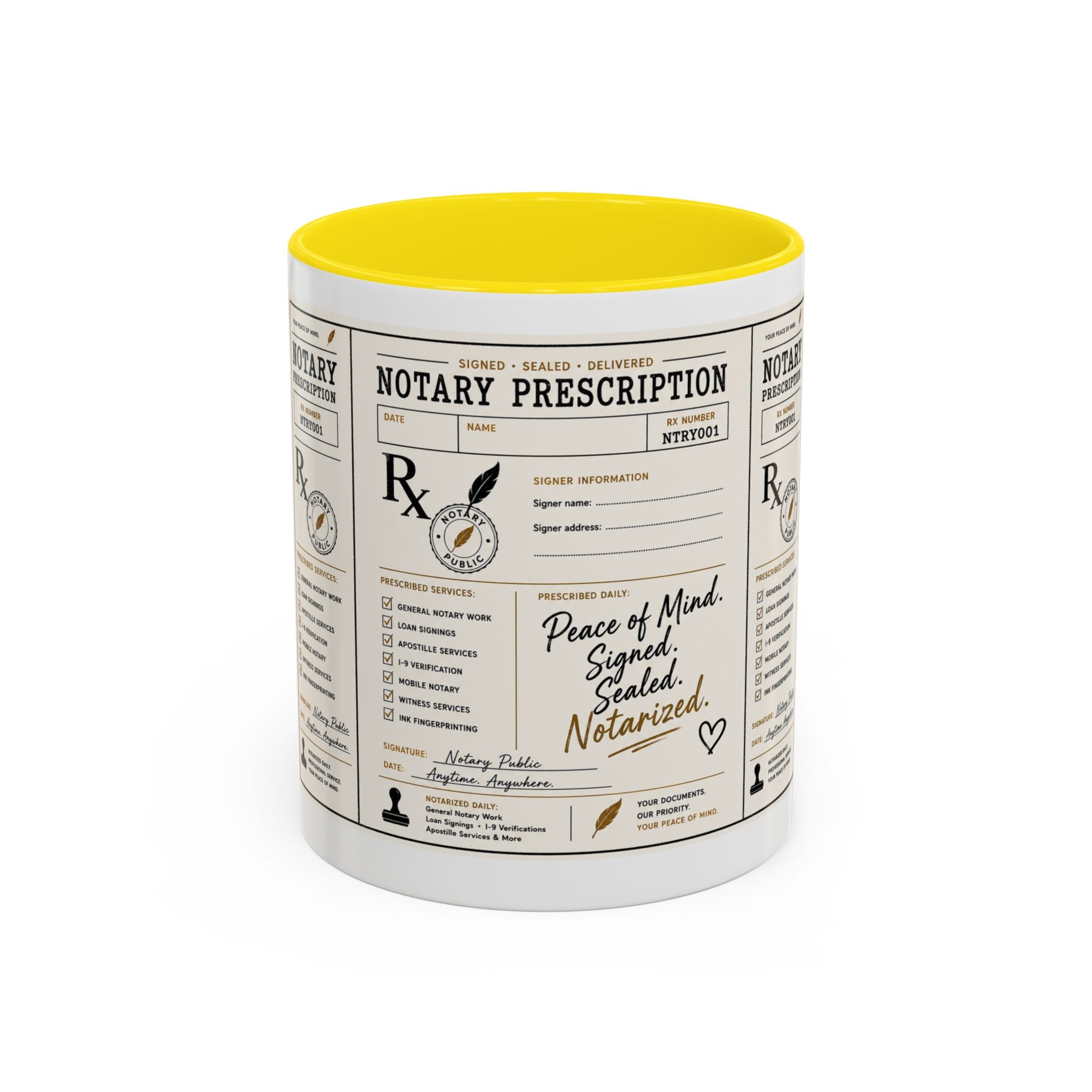 Notary Prescription | Accent Coffee Mug (11oz & 15oz)
