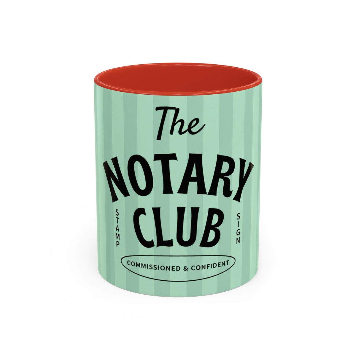 The Notary Club Accent Coffee Mug — Commissioned & Confident Notary Public Gift