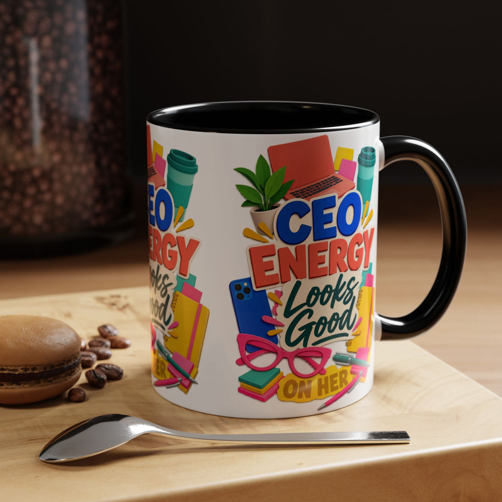 CEO Energy Looks Good on Her Mug | Women in Business Coffee Cup | Female Entrepreneur Gift | Boss Lady Office Mug