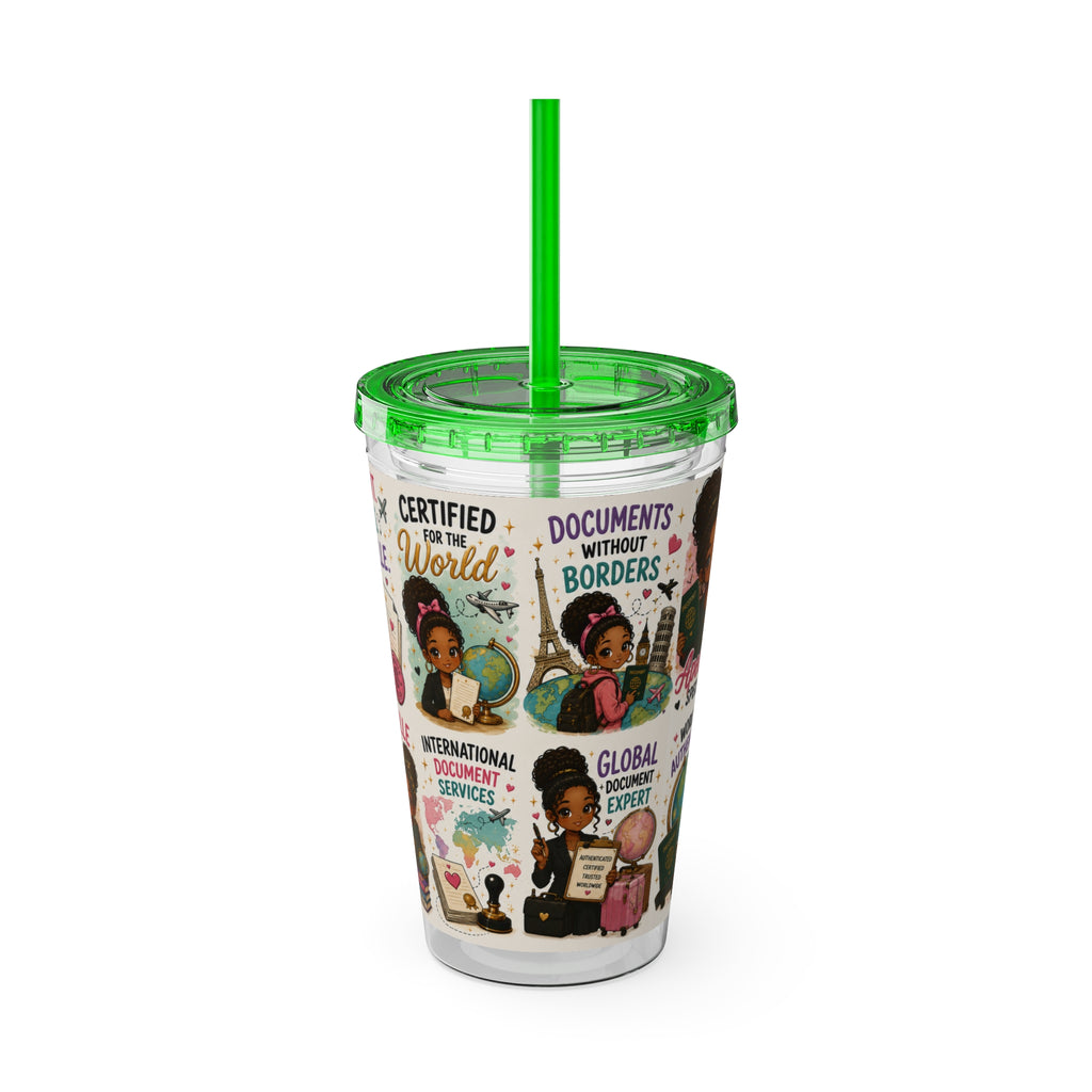 16 oz Acrylic Tumbler – Apostille Specialist Travel Collection | Double-Wall Notary Cup with Straw
