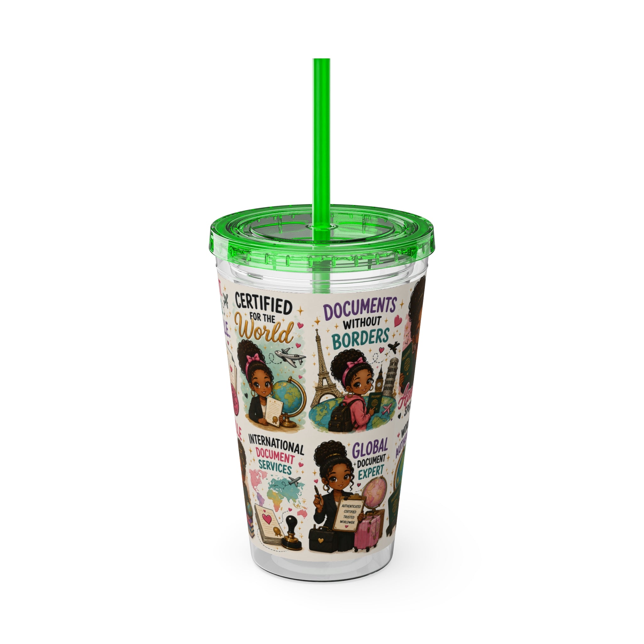 16 oz Acrylic Tumbler – Apostille Specialist Travel Collection | Double-Wall Notary Cup with Straw