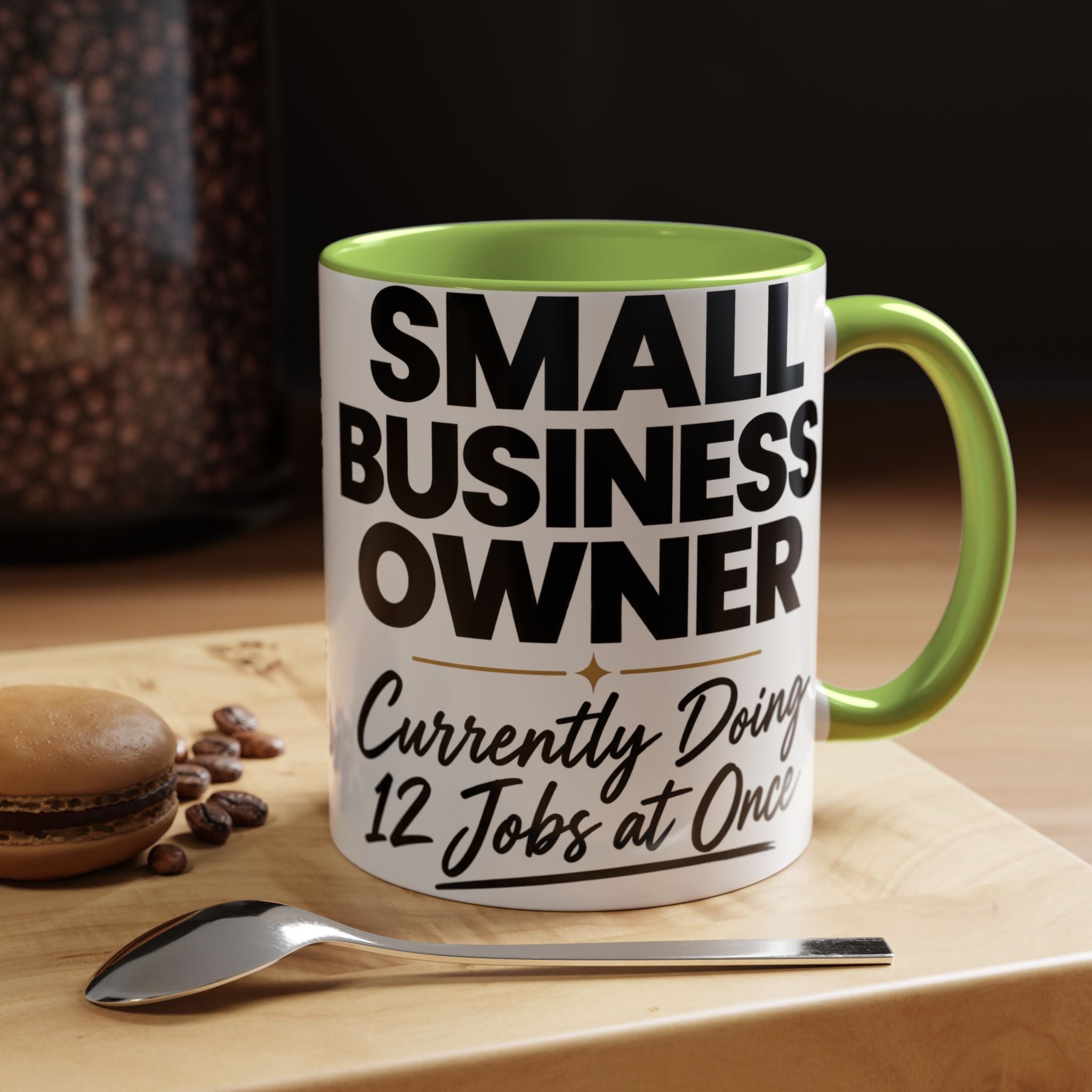 Small Business Owner Mug | “Currently Doing 12 Jobs at Once” Funny Entrepreneur Coffee Cup
