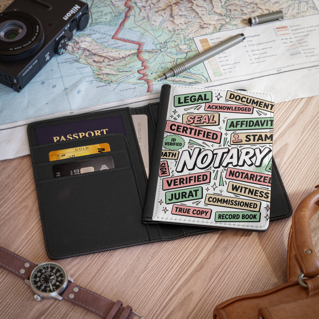 Notary Passport Cover | RFID Travel Wallet for Notaries, Loan Signing Agents & Legal Professionals