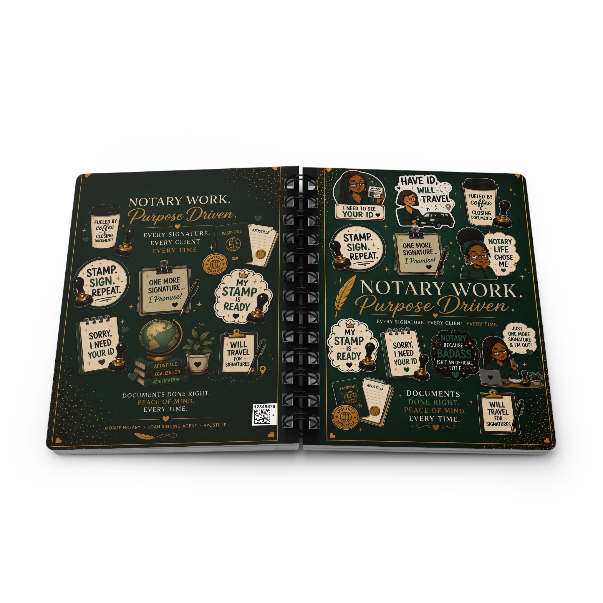 Notary Work. Purpose Driven. Spiral Journal | 150-Page Lined Notebook for Notaries, Loan Signing Agents & Mobile Professionals