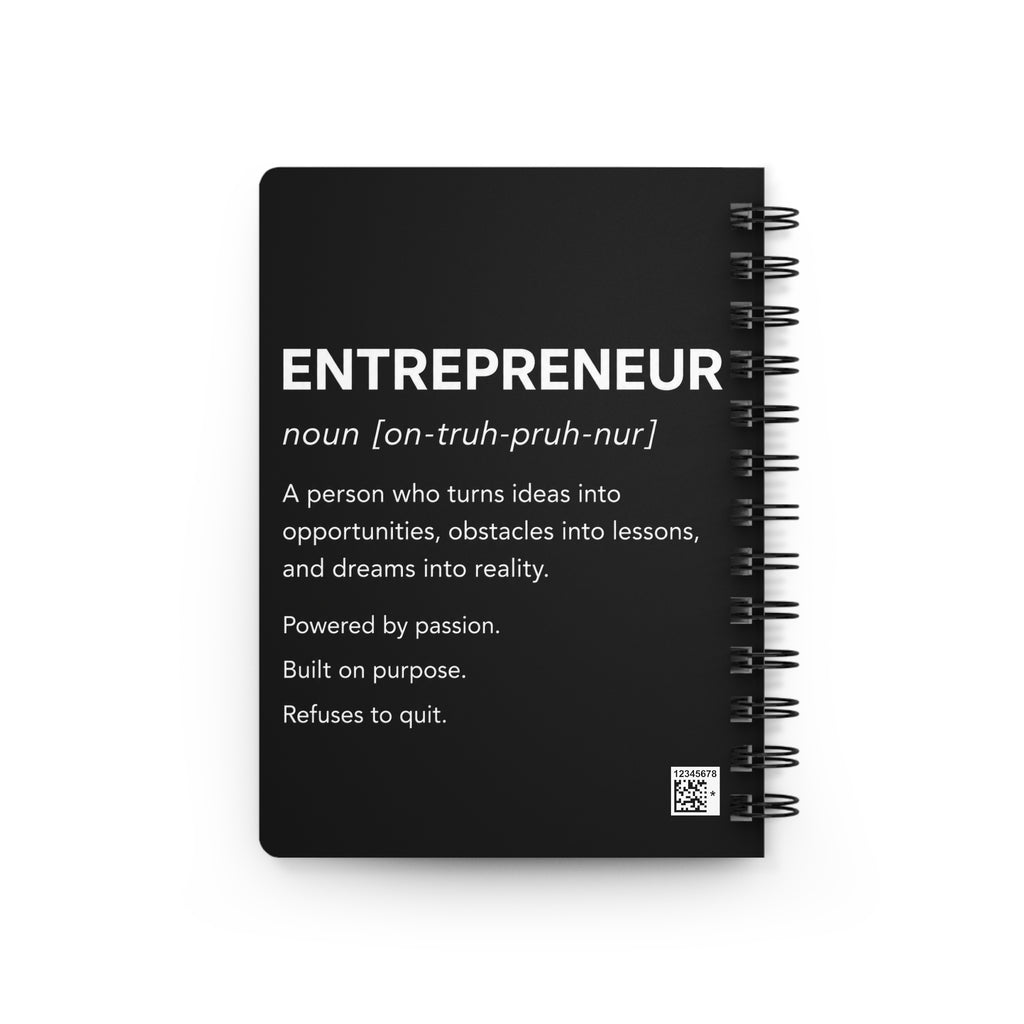 📓 Entrepreneur Definition Spiral Journal | Minimalist Business Notebook | Entrepreneur Planner | CEO Journal | Black & White Success Notebook