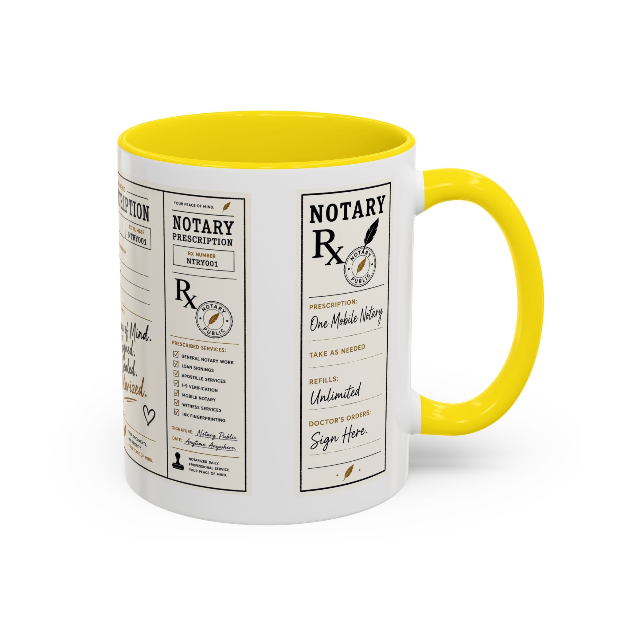 Notary Prescription | Accent Coffee Mug (11oz & 15oz)