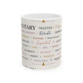 Notary Appreciation Mug | Words of Trust & Integrity Ceramic Coffee Mug | Gift for Notaries Public & Loan Signing Agents
