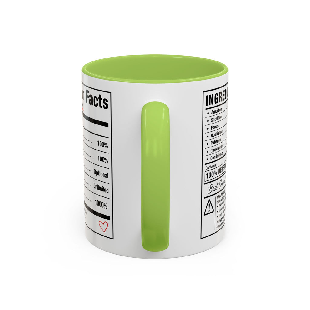 Entrepreneur Nutrition Facts Accent Coffee Mug | CEO Motivation Coffee Cup (11oz, 15oz)