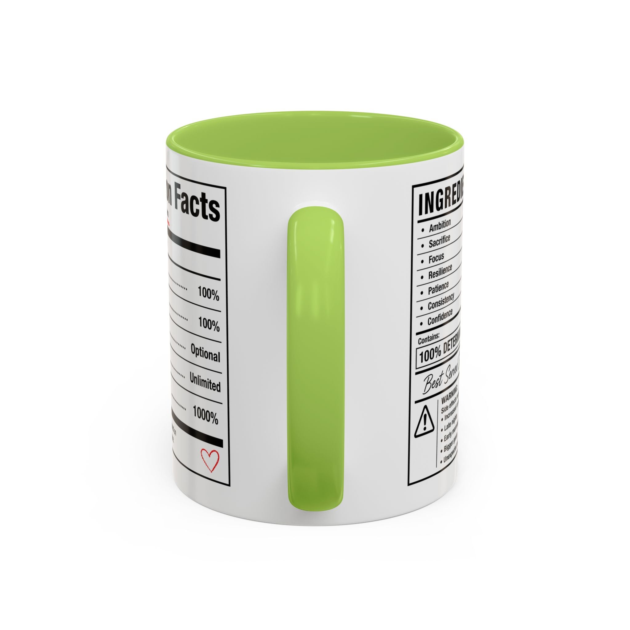 Entrepreneur Nutrition Facts Accent Coffee Mug | CEO Motivation Coffee Cup (11oz, 15oz)