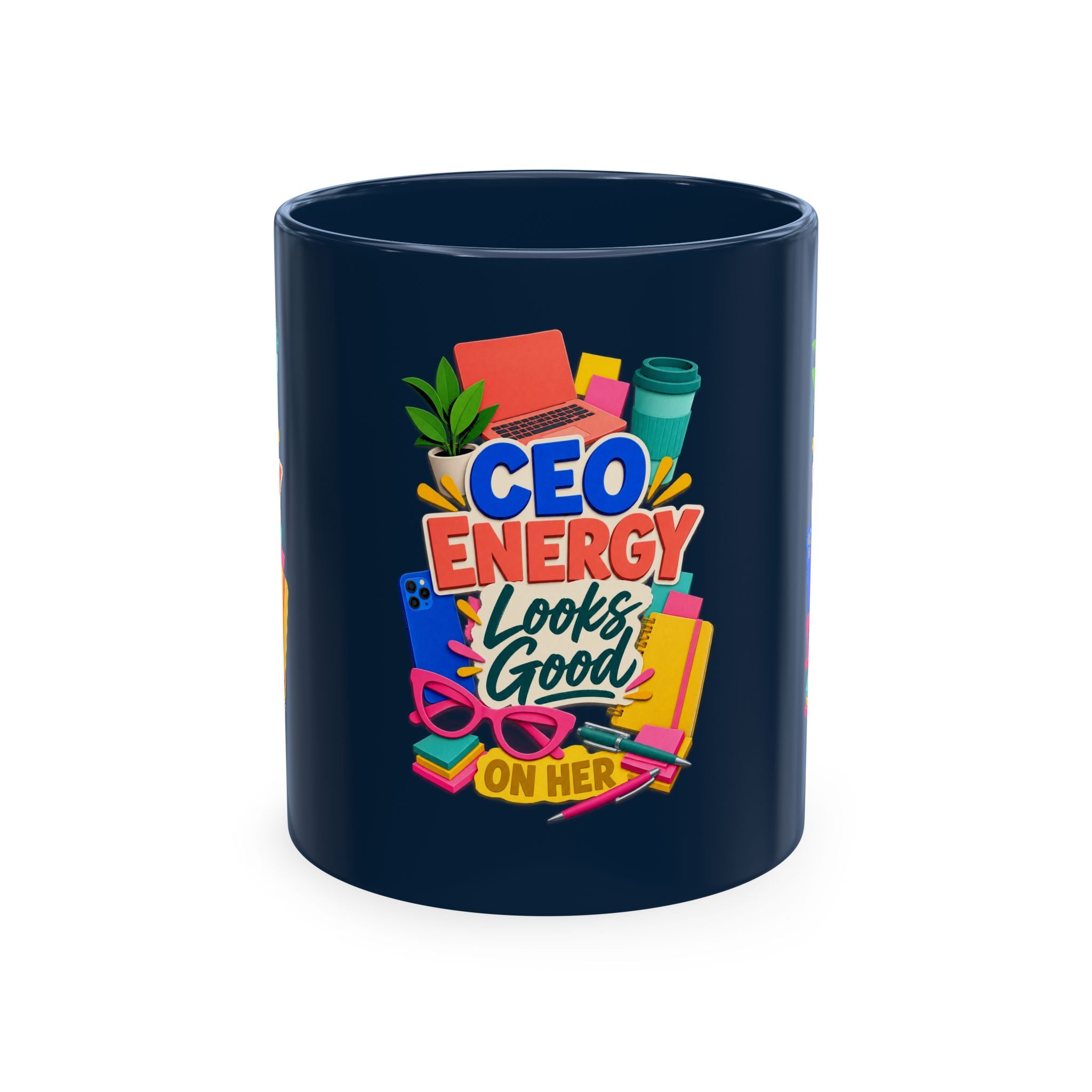 CEO Energy Looks Good on Her Mug | Women in Business Coffee Cup | Female Entrepreneur Gift | Boss Lady Office Mug