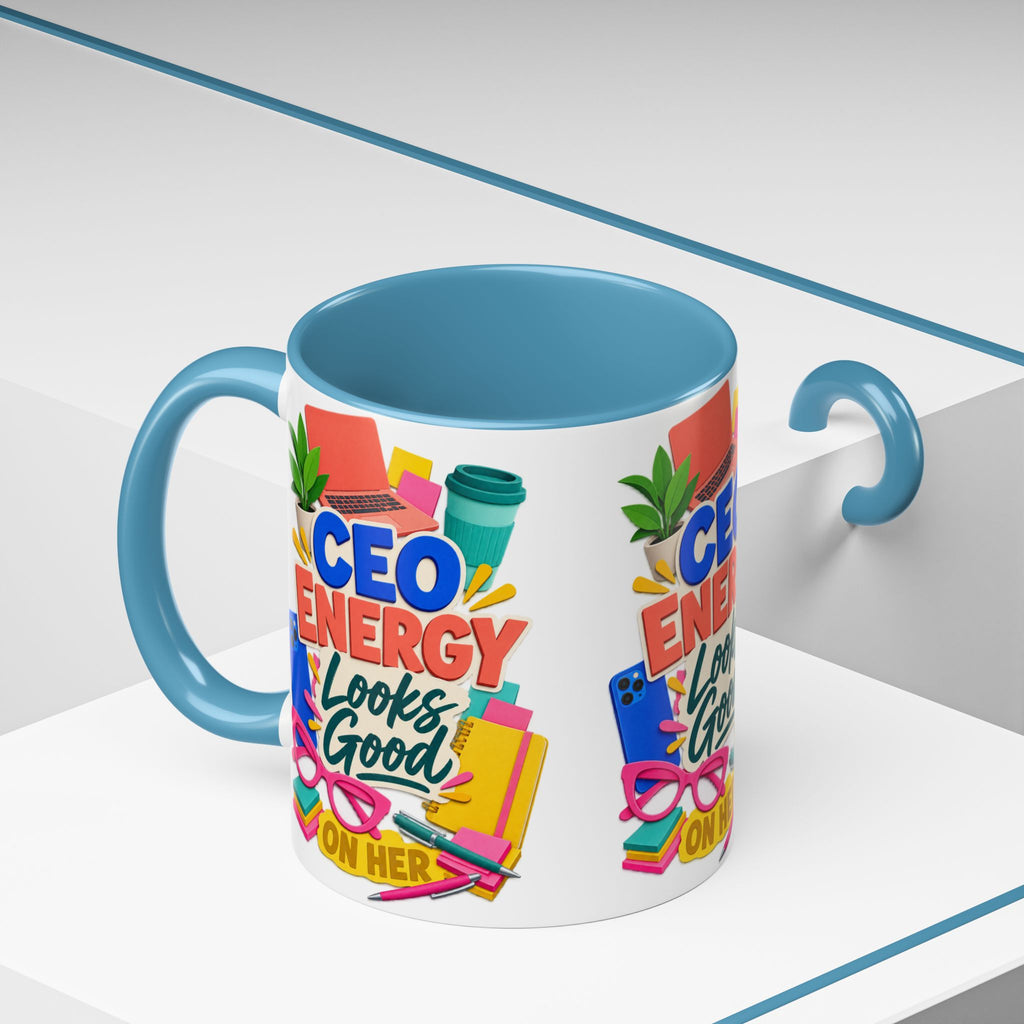 CEO Energy Looks Good on Her Mug | Women in Business Coffee Cup | Female Entrepreneur Gift | Boss Lady Office Mug