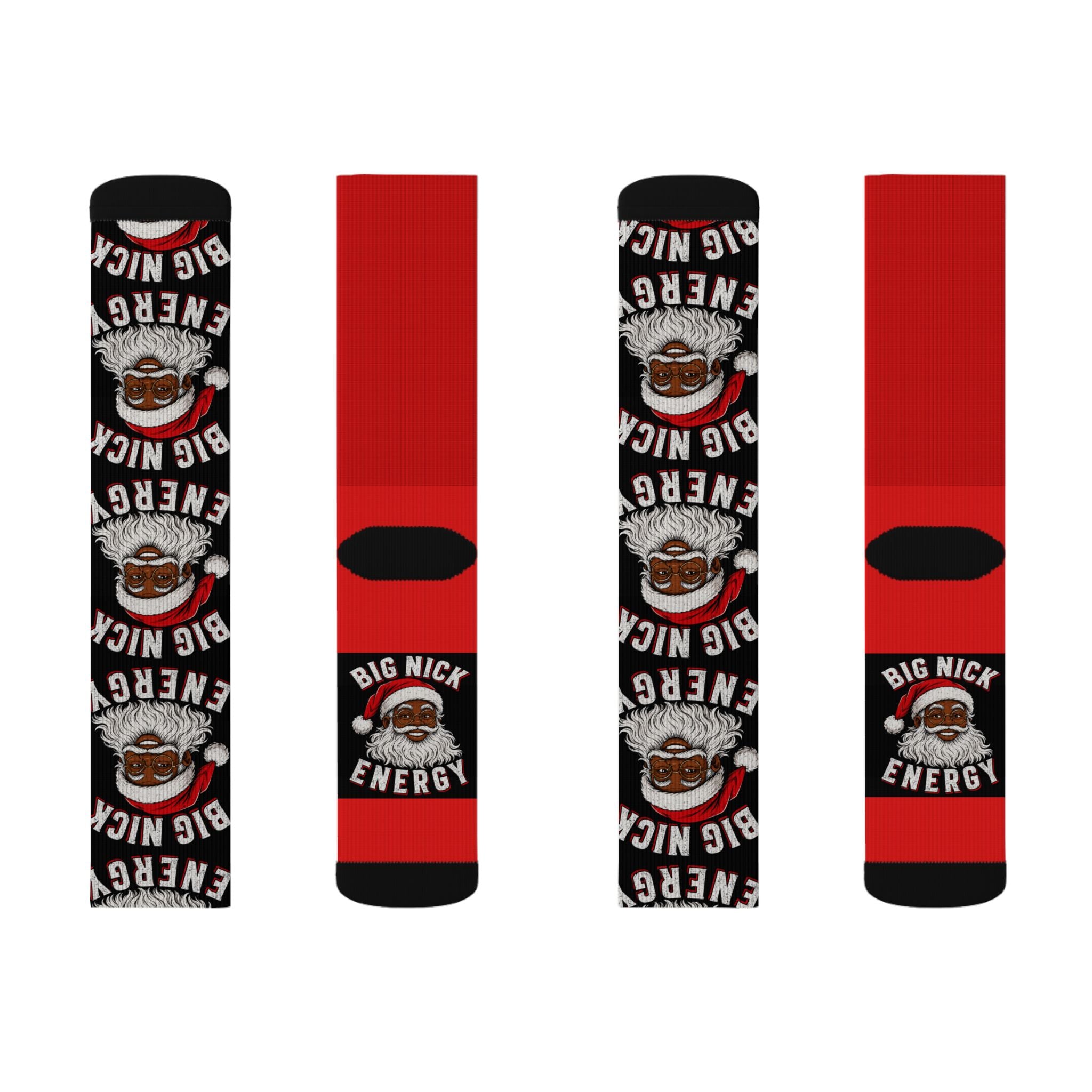 Big Nick Energy Christmas Socks | Funny Santa Holiday Crew Socks | Festive Stocking Stuffer