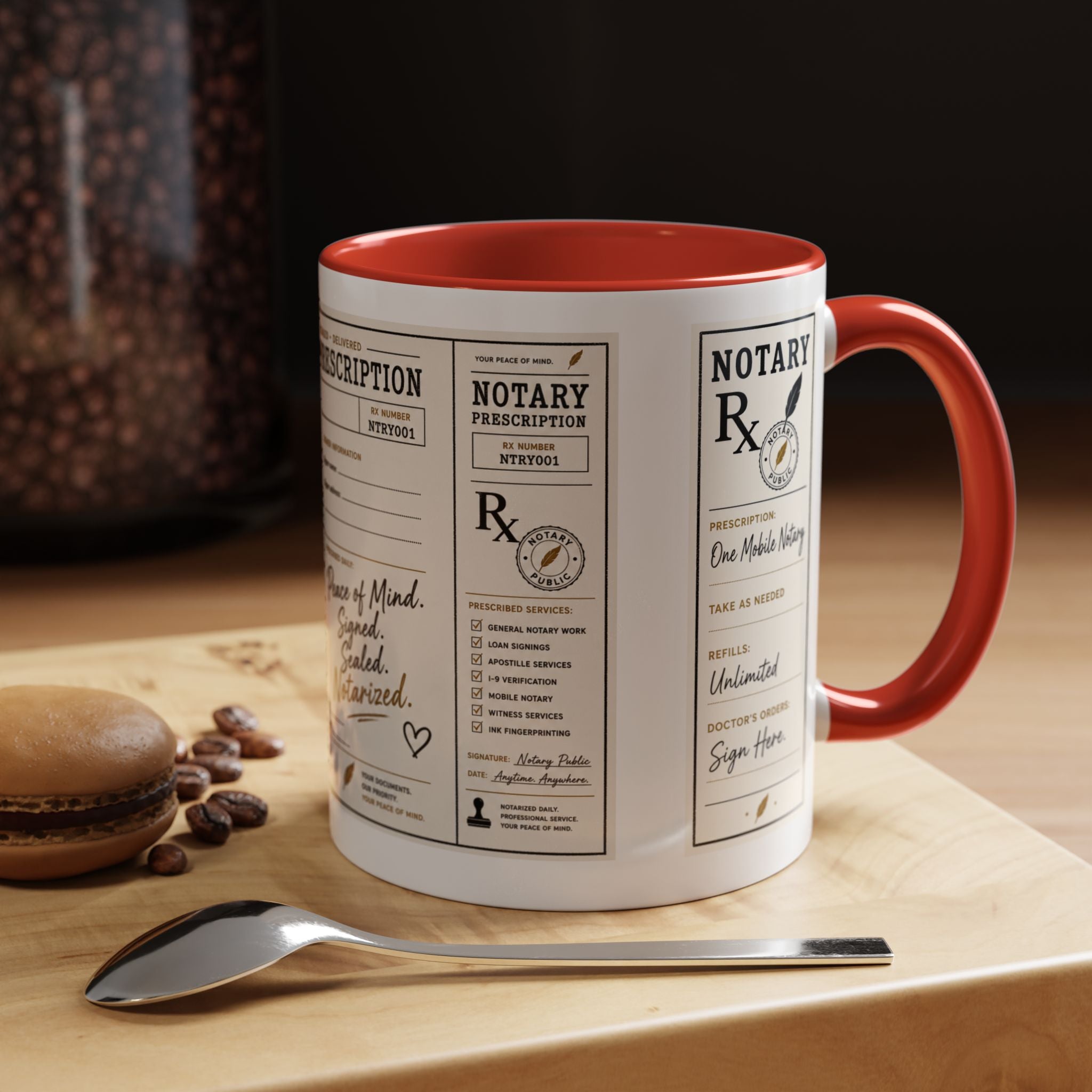 Notary Prescription | Accent Coffee Mug (11oz & 15oz)