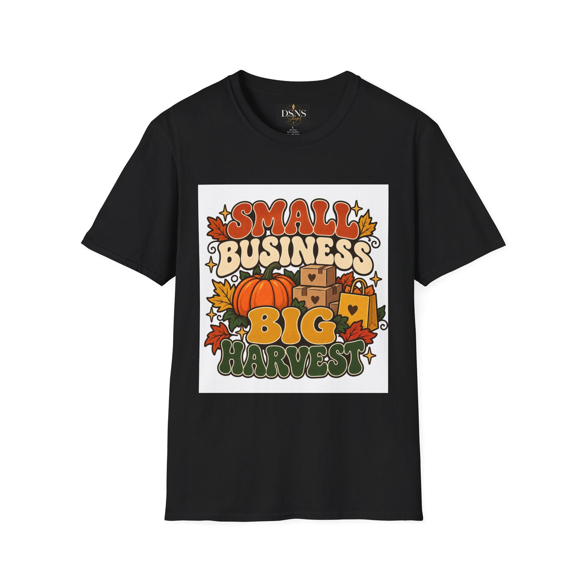 Small Business Big Harvest Graphic T-Shirt — Retro Fall Entrepreneur Tee
