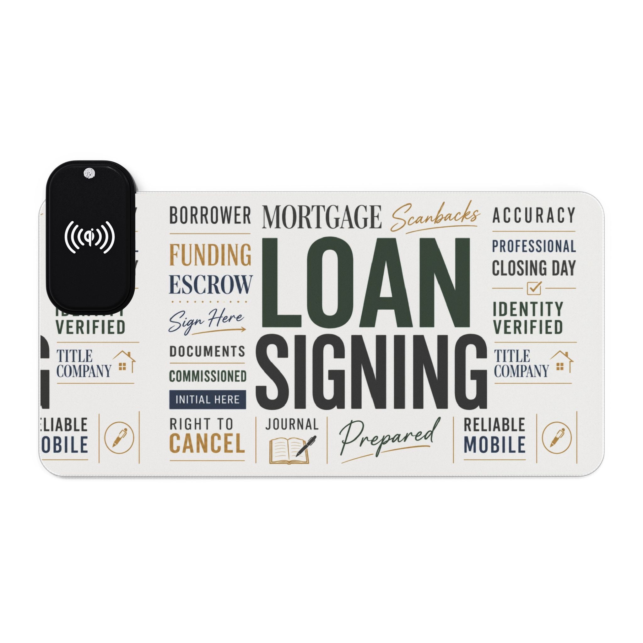 Loan Signing Wireless Charging Desk Mat with RGB Lighting