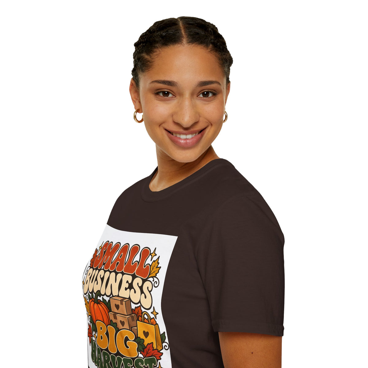 Small Business Big Harvest Graphic T-Shirt — Retro Fall Entrepreneur Tee