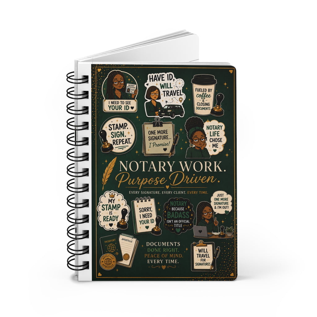 Notary Work. Purpose Driven. | Hardcover Journal for Notaries & Loan Signing Agents
