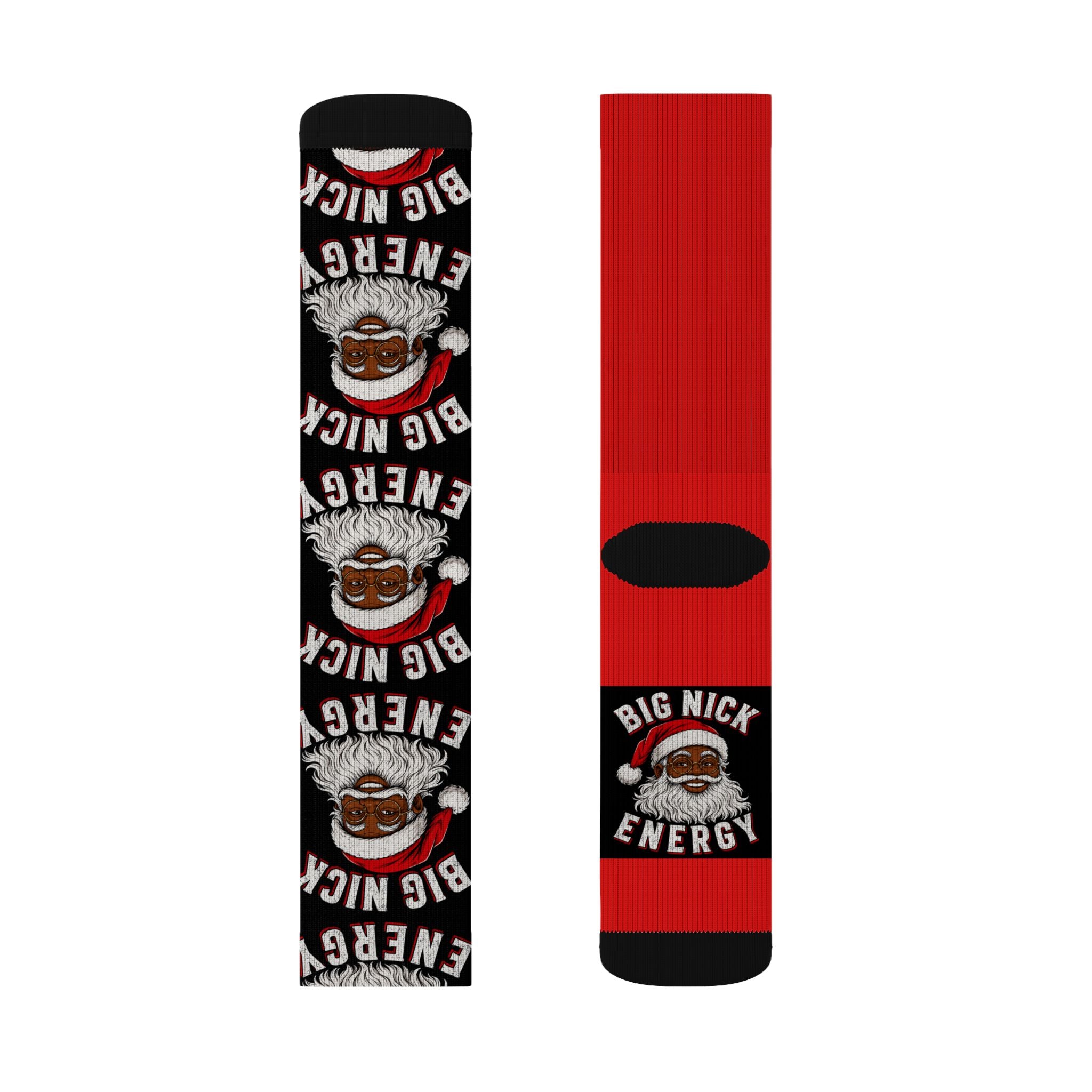Big Nick Energy Christmas Socks | Funny Santa Holiday Crew Socks | Festive Stocking Stuffer