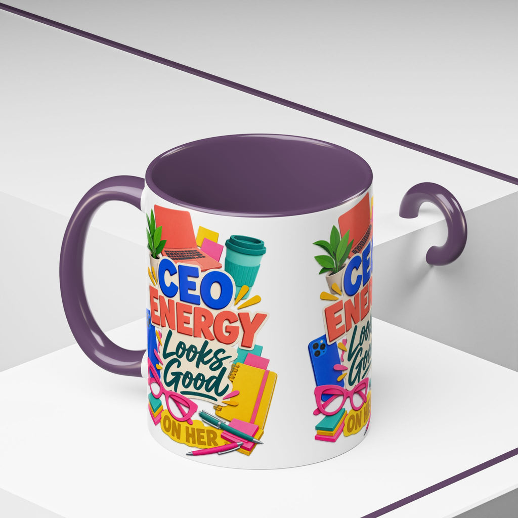 CEO Energy Looks Good on Her Mug | Women in Business Coffee Cup | Female Entrepreneur Gift | Boss Lady Office Mug