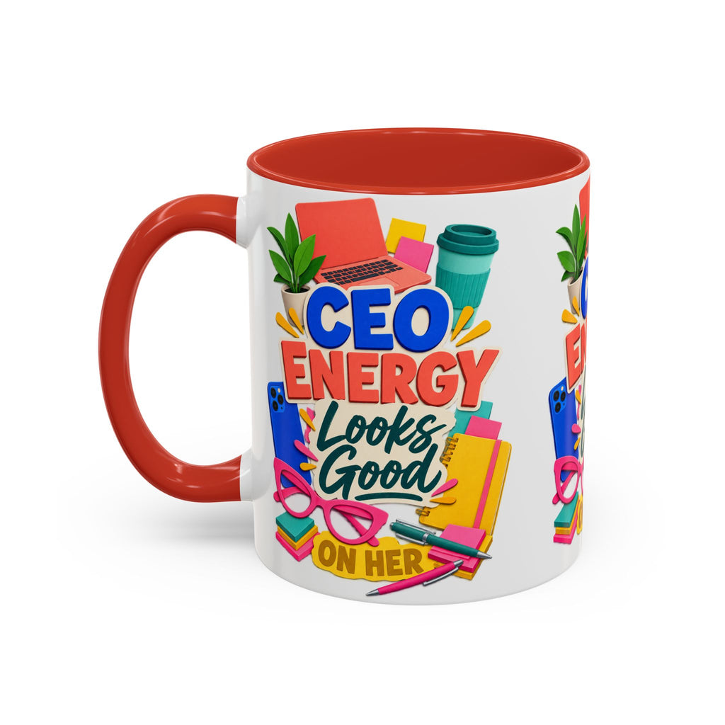 CEO Energy Looks Good on Her Mug | Women in Business Coffee Cup | Female Entrepreneur Gift | Boss Lady Office Mug