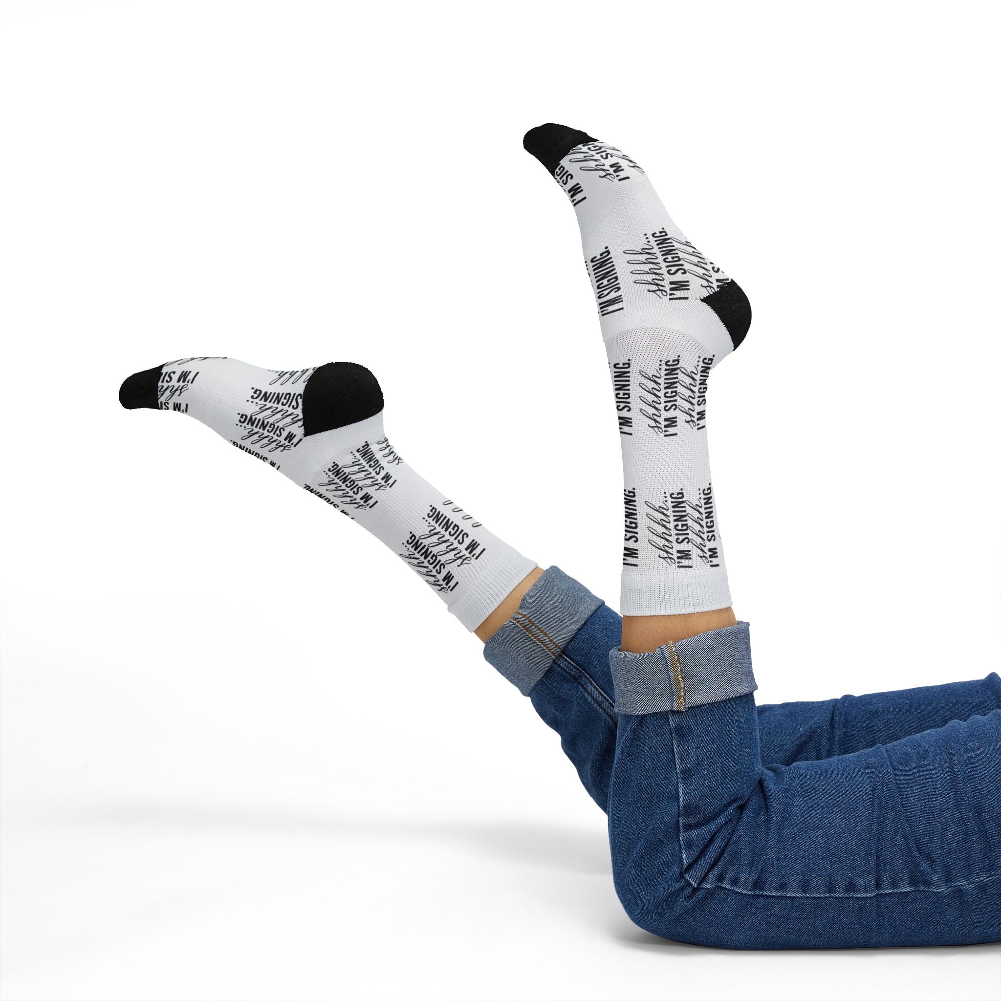 Shhh... I'm Signing. Funny Notary Crew Socks