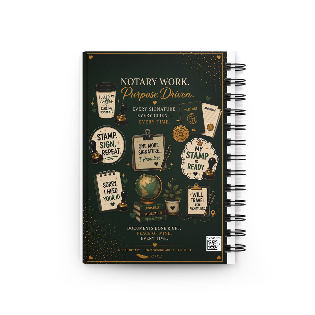 Notary Work. Purpose Driven. | Hardcover Journal for Notaries & Loan Signing Agents