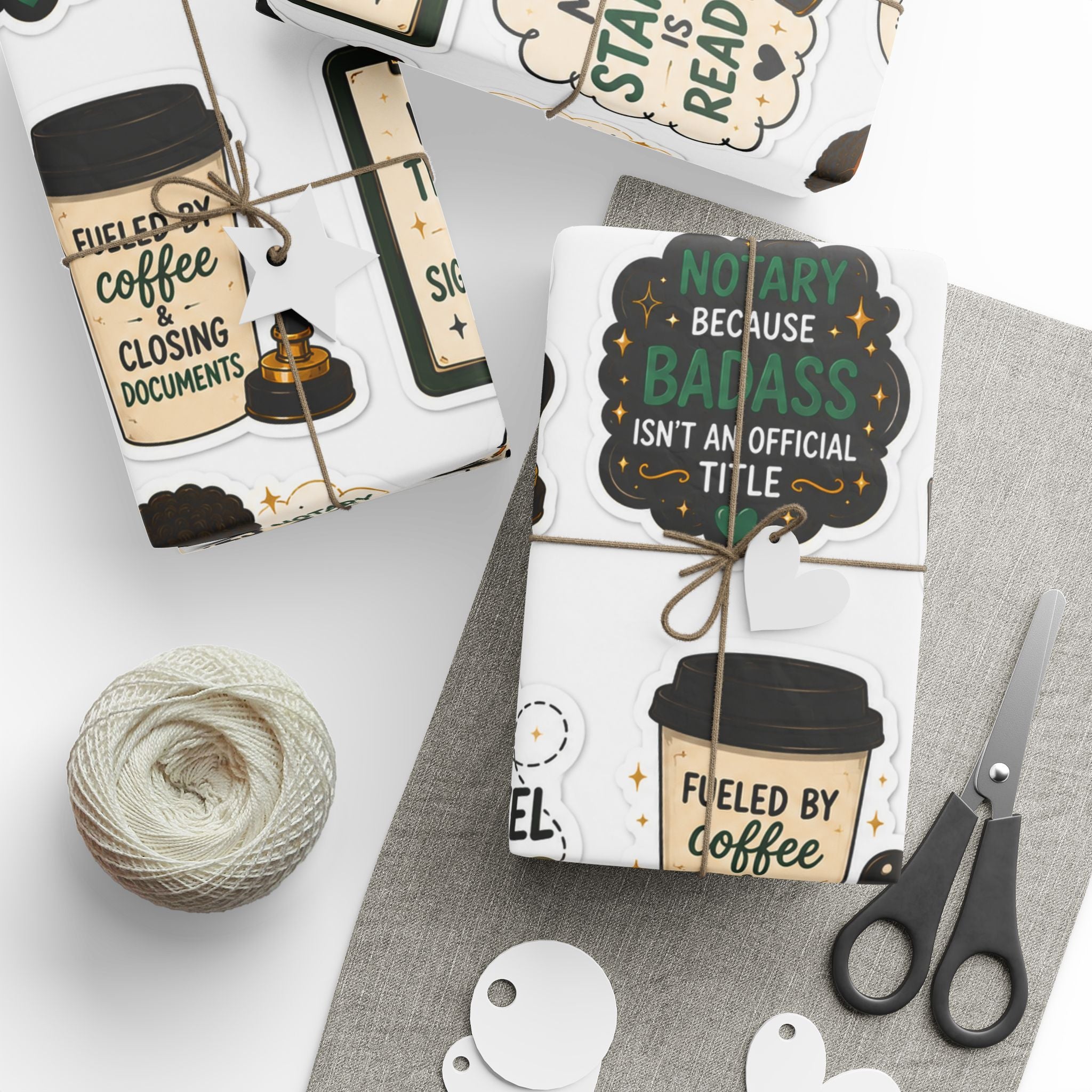 ✍🏾☕ Notary Life Wrapping Paper – Funny Notary Gift Wrap 🎁