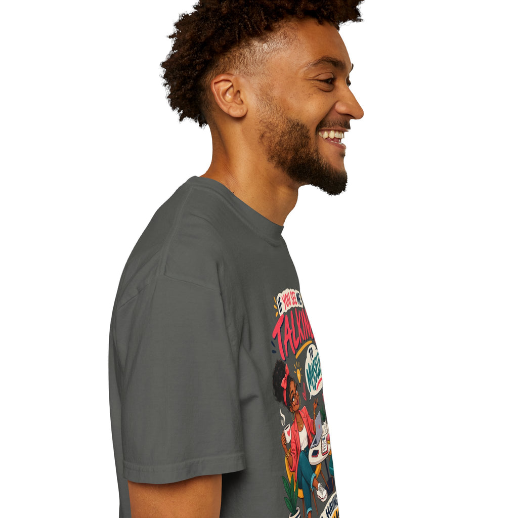 Funny Small Business Owner T-Shirt — “If You See Me Talking to Myself” Staff Meeting Graphic Tee